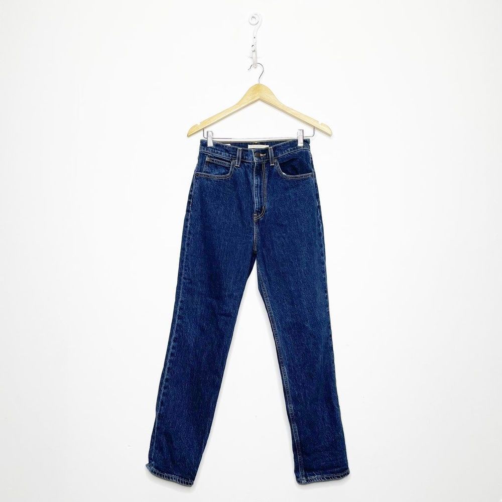 LEVI'S Premium 70'S HIGH RISE SLIM STRAIGHT Jeans Dark Wash womens 27
